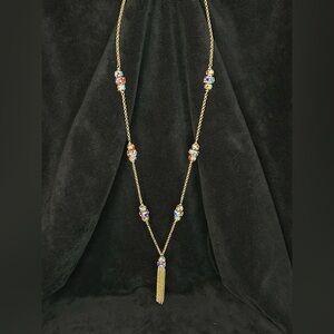 Monet Gold Necklace with Multicolor Beads